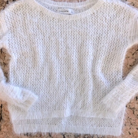 Abercrombie Kids Girl’s Sweater Winter White Silver Sparkle Thread EC - Picture 6 of 12